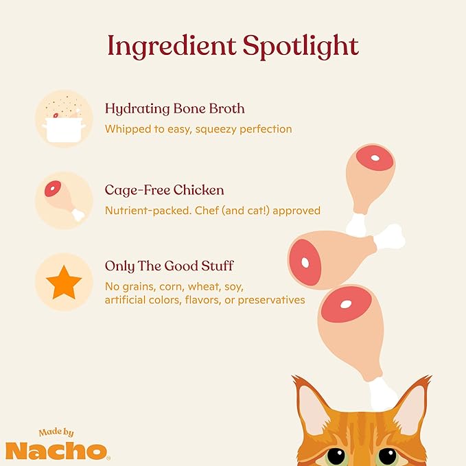 Made by nacho lickable mousse with bone broth cat treats 12pk