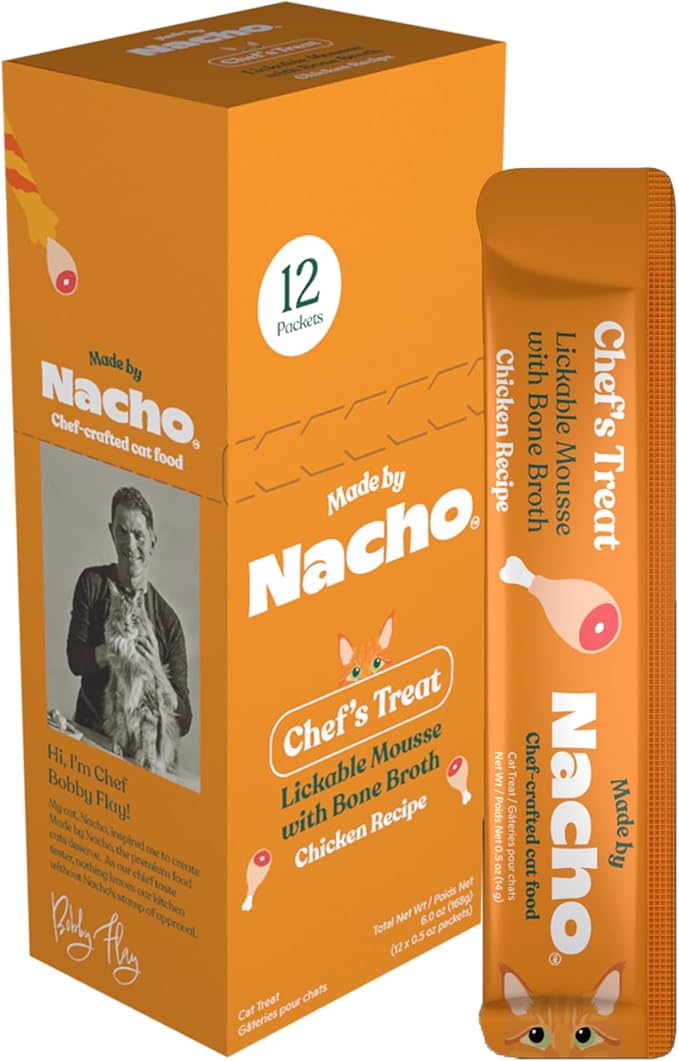 Made by nacho lickable mousse with bone broth cat treats 12pk