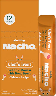 Made by nacho lickable mousse with bone broth cat treats 12pk