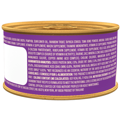 Made by nacho tuna & rainbow trout recipe with bone broth flaked canned cat food 3oz