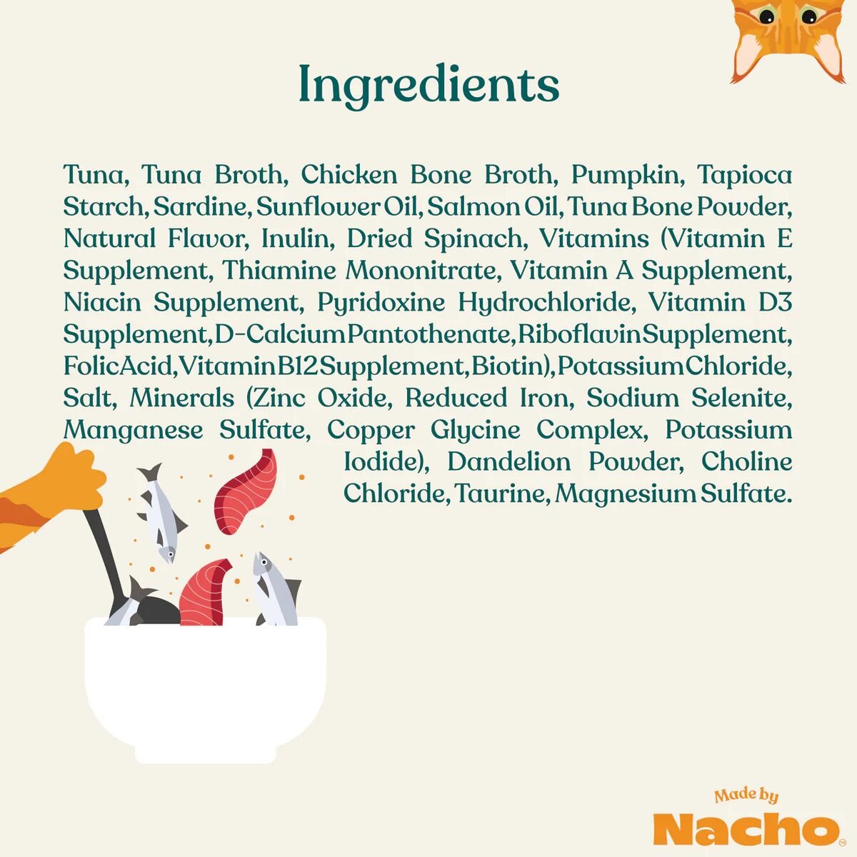 Made by Nacho Tuna Sardine Bone Broth 2.8oz canned cat food flaked