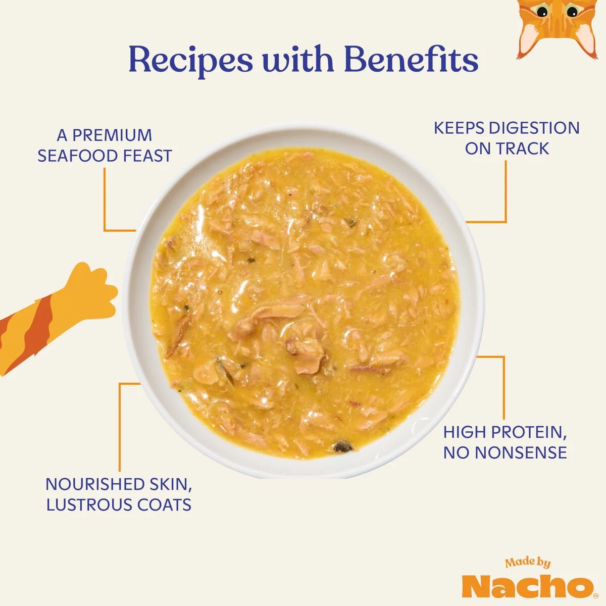 Made By Nacho Tuna Sea Bass Recipe Bone Broth Flaked 3oz Canned Cat Food