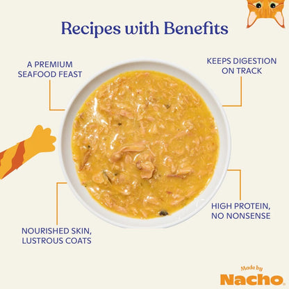 Made By Nacho Tuna Sea Bass Recipe Bone Broth Flaked 3oz Canned Cat Food