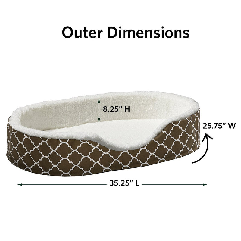 MidWest Homes for Pets Orthoperdic Egg - Crate Nesting Pet Bed For Medium Dogs - Fabric Protector - Large Brown - 027773021186