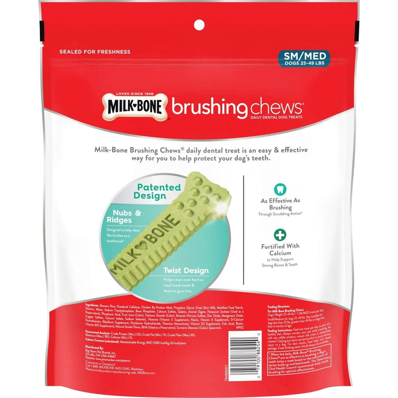 Milk - Bone Fresh Breath Brushing Chews, 38 Small/Medium Daily Dental Dog Treats - 079100882540