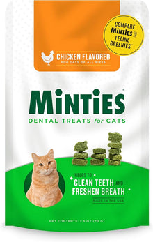 Minties dental treats for cats 2.5 oz chicken flavor