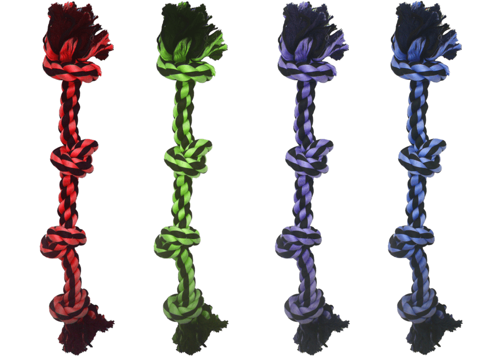 Multipet 4 knot rope dog toy blue tug dog toy