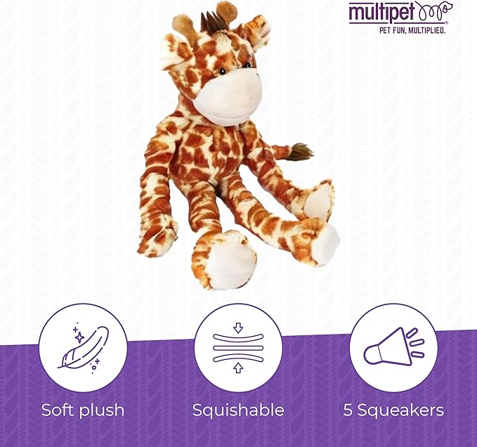 Multipet plush enuff swingin safari giraffe dog toy large