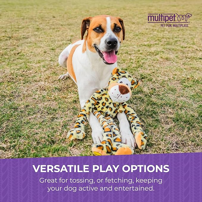 Multipet plush enuff swingin safari giraffe dog toy large