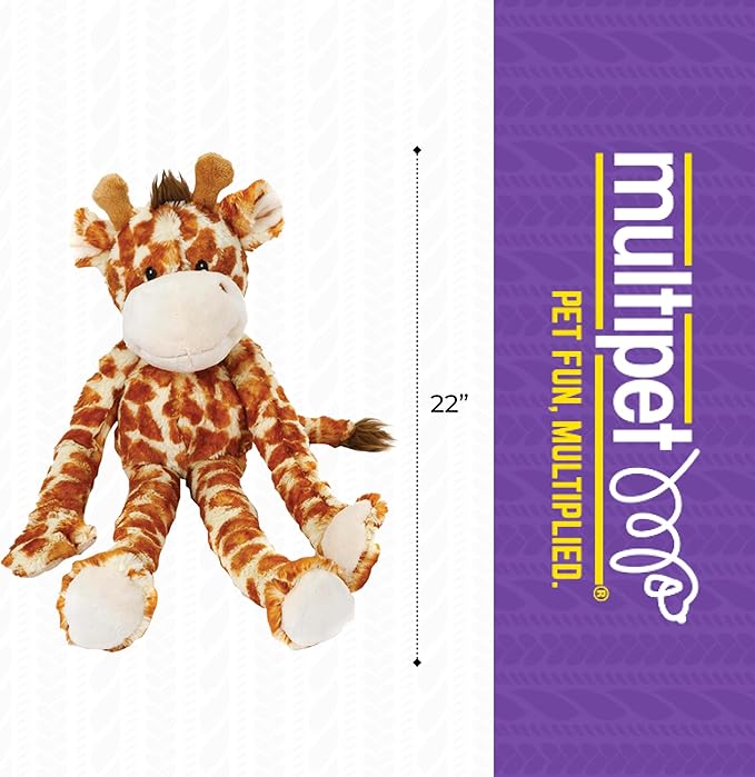 Multipet plush enuff swingin safari giraffe dog toy large