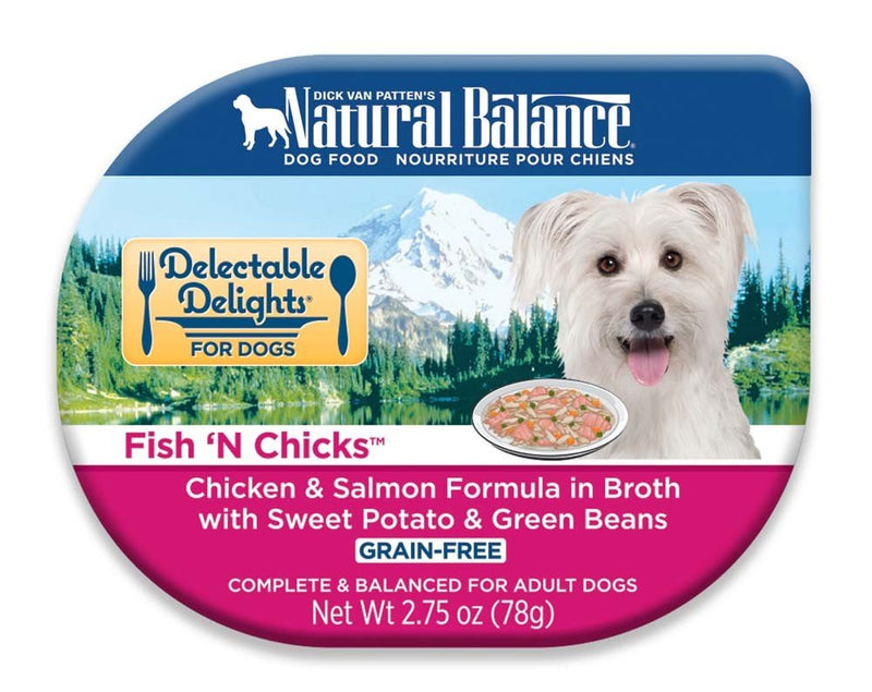 Natural Balance Delectable Delights Fish 'N Chicks in Broth Dog Food 2.75oz - 723633431217