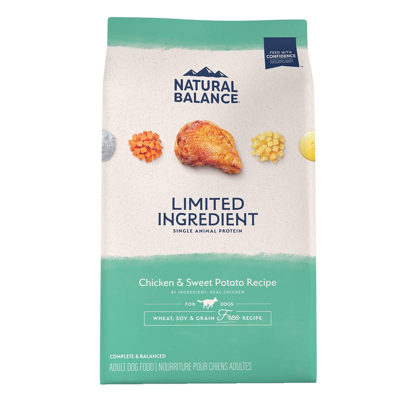 Natural Balance Limited Ingredient Adult Grain Free - Dry Dog Food, Chicken & Sweet Potato Recipe, 12 Pound - 723633777339