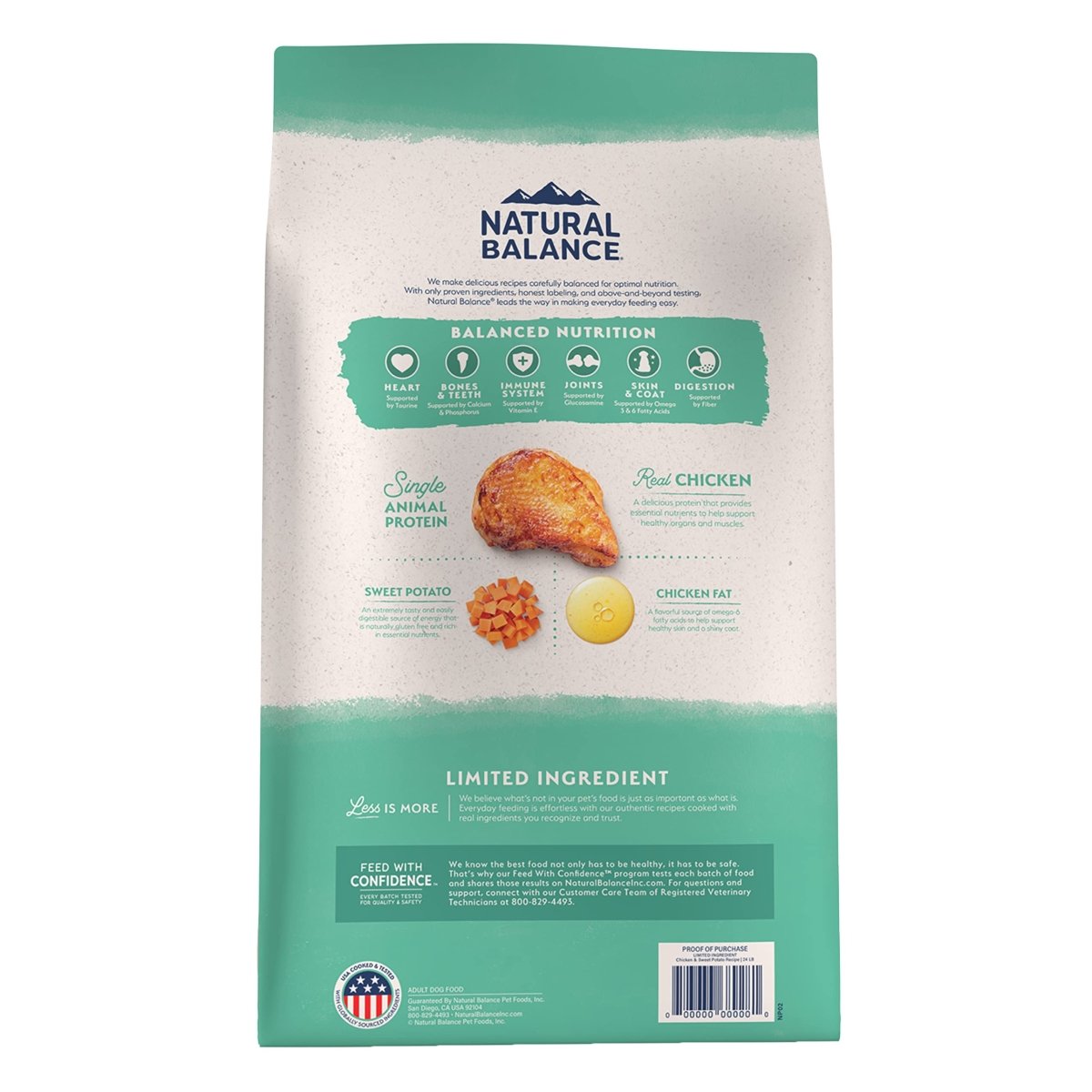 Natural Balance Limited Ingredient Adult Grain - Free Dry Dog Food, Chicken & Sweet Potato Recipe, 24 Pound (Pack of 1) - 723633777360