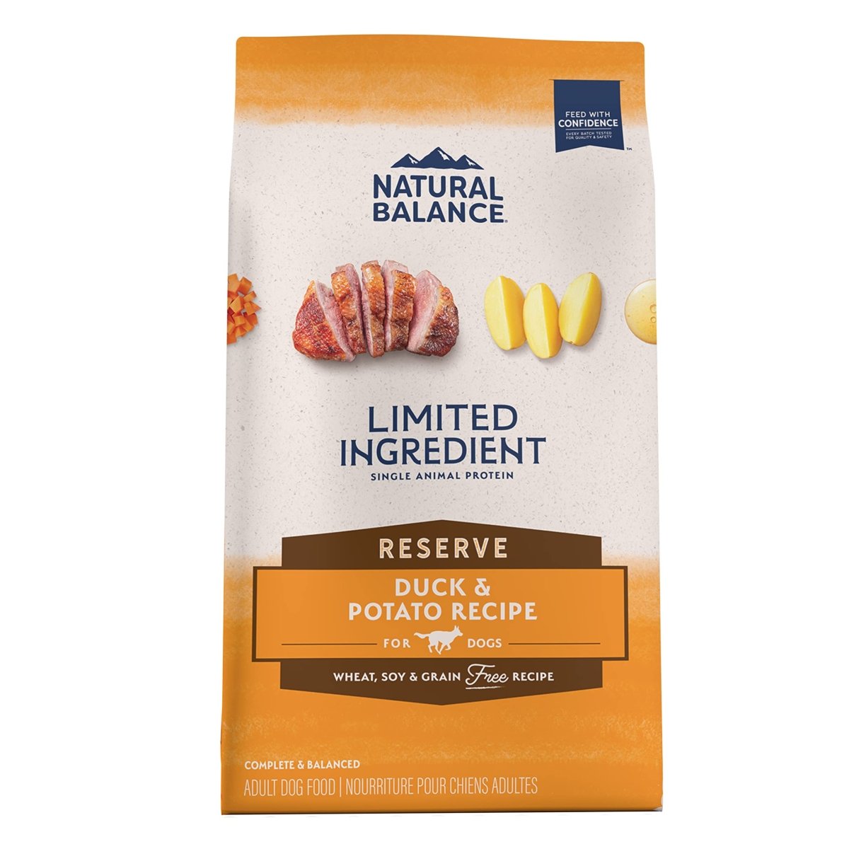 Natural Balance Limited Ingredient Adult Grain - Free Dry Dog Food, Reserve Duck & Potato Recipe, 22 Pound - 723633014618