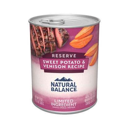 Natural Balance Limited Ingredient Adult Grain - Free Wet Canned Dog Food, Reserve Sweet Potato & Venison Recipe, 13 Ounce - 723633925723