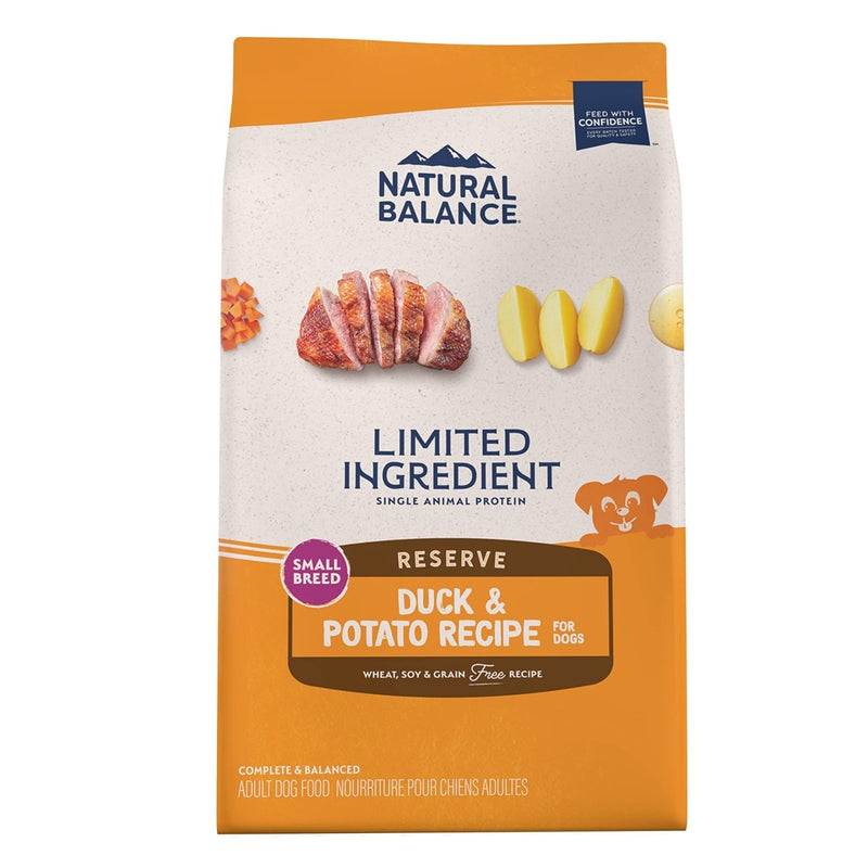 Natural Balance Limited Ingredient Small - Breed Adult Grain - Free Dry Dog Food, Reserve Duck & Potato Recipe, 4 Pound - 723633777780