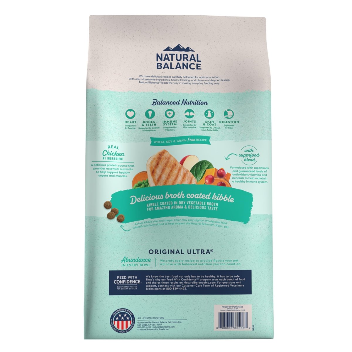 Natural Balance Original Ultra Grain - Free Chicken | All Life Stages Dry Dog Food | 24 - lb. Bag - 723633774161