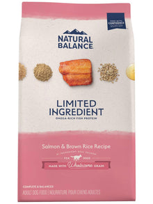 Natural balance salmon & brown rice recipe 24lb dry dog food kibble