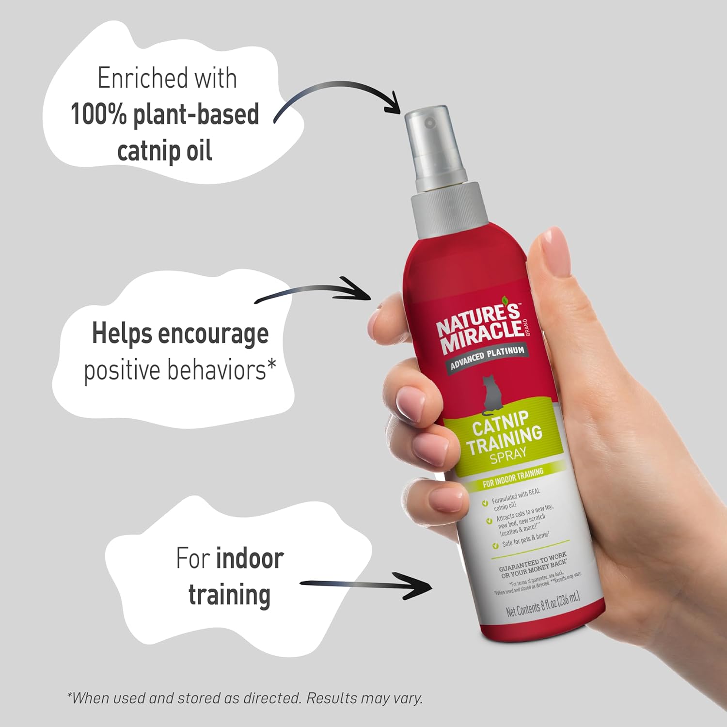 Natures miracle catnip training spray for indoor training 8oz catnip spray