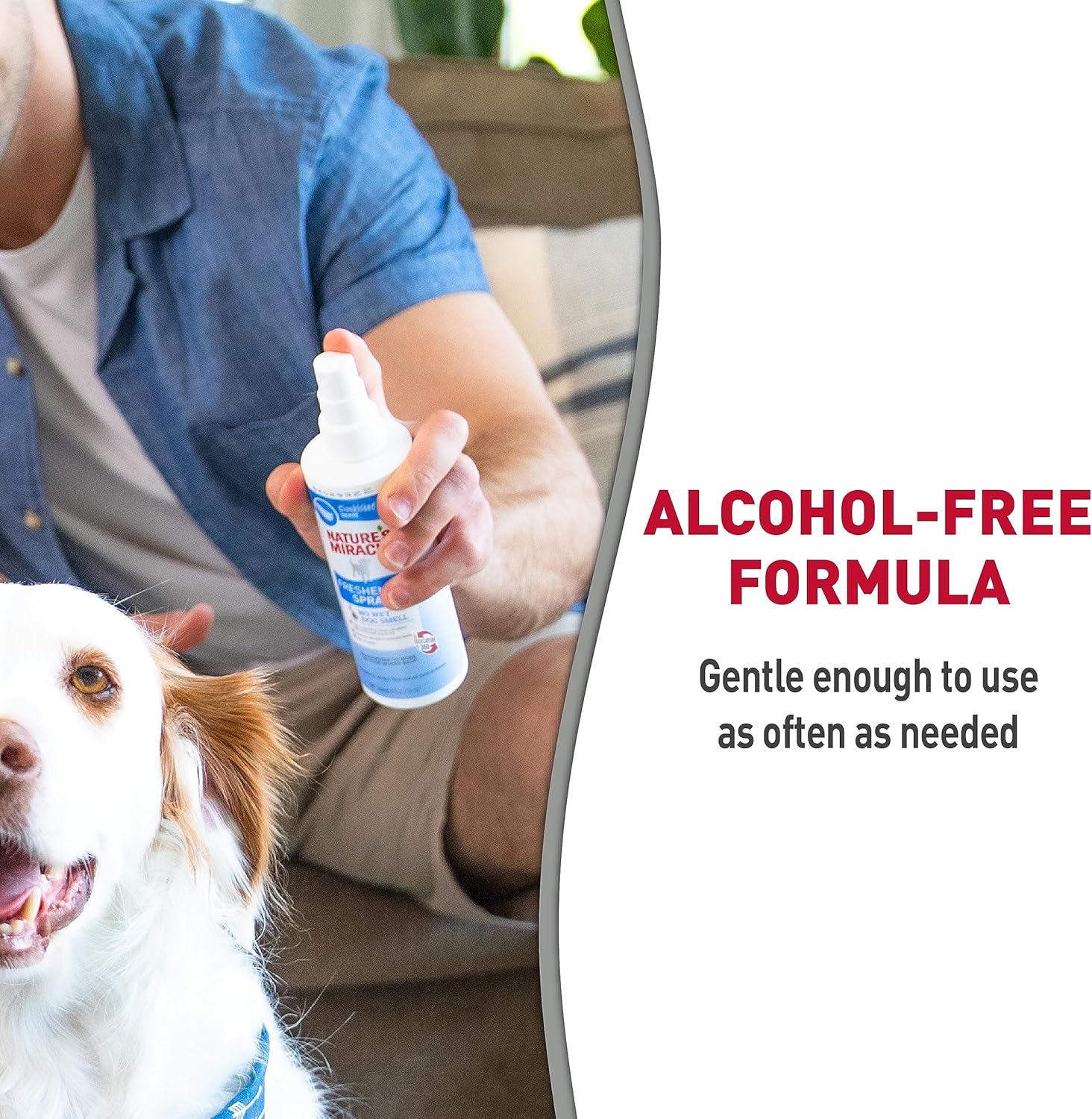 Natures miracle freshening spray no wet dog smell 8oz sun kissed breeze scent dog spray