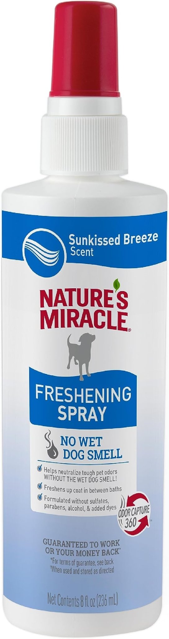 Natures miracle freshening spray no wet dog smell 8oz sun kissed breeze scent dog spray