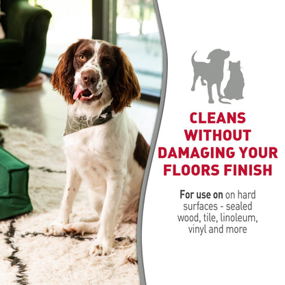 Nature'S Miracle Hard Floor Cleaner, 24 Ounces, Dual - Action Stain And Odor Remover Works To Remove Tough Pet Stains And Odors On Sealed Wood And Hard Floor Surfaces