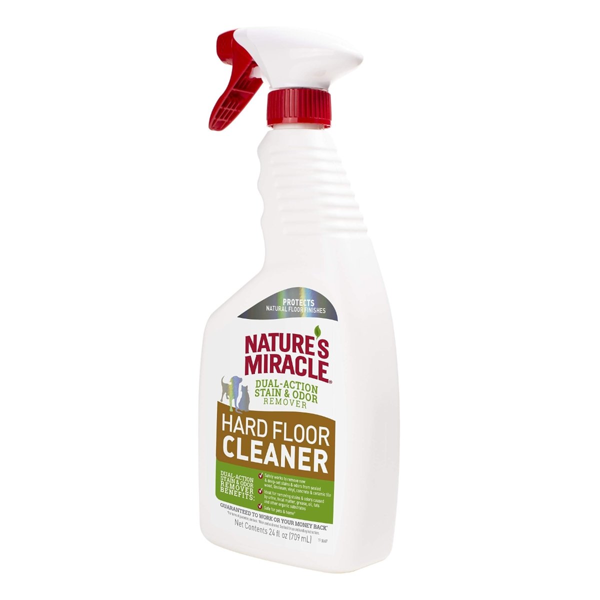 Nature's Miracle Hard Floor Cleaner, Dual - Action Stain & Odor Remover, Protects Natural Floor Finishes, 24 oz - 018065982254