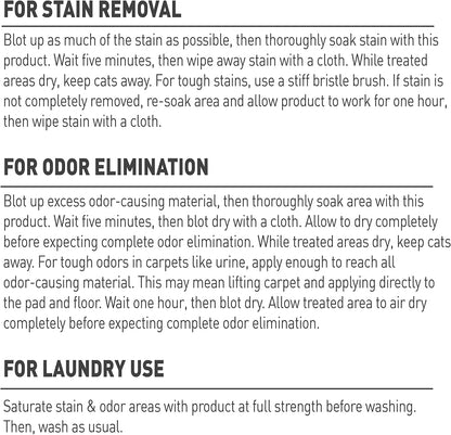 Natures miracle oxy formula set in stain destroyer 24oz feline cleaning cat spray