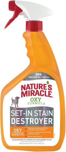 Natures Miracle Oxy Set In Stain Destroyer 32oz Spray Dog Cleaning Spray