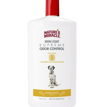 Natures miracle skin & coat supreme odor control honey sage scent dog shampoo conditioner 32oz shampoo