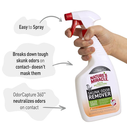 Nature's Miracle Skunk Odor Remover Citrus Scent For Dog - 32 Oz - Odor Neutralizing Formula - Remover - 018065984203