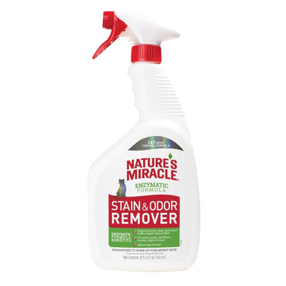 Nature's Miracle Stain and Odor Remover For Cat - Spot Stain and Pet Odor Eliminator - Enzymatic Formula - 32 Ounce Spray - Remover - 018065969743