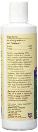 NaturVet Anti - Diarrhea Liquid Pet Supplement Plus Kaolin – Helps Alleviate Discomfort, Cramping, Irritation From Diarrhea for Dogs, Cats – Great Taste – 8 Oz. - 797801001656