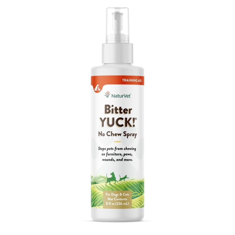 NaturVet Bitter Yuck! No Chew Spray for Dogs, Cats, and Horses Pet Training Spray, Liquid, Made in The USA, 8 Ounce - 797801090001