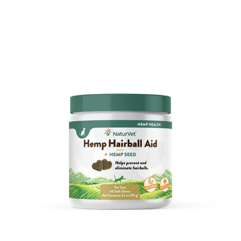 NaturVet Hemp Hairball Aid Plus Hemp Seed for Cats - Soft Chews - 60 ct - Supplies - 797801059718