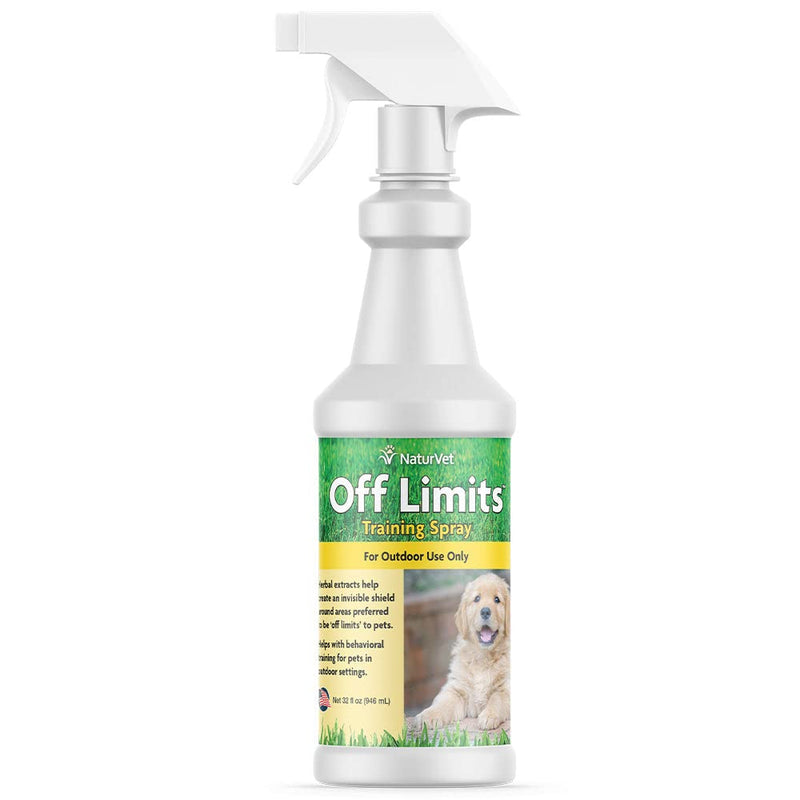 NaturVet Off Limits Pet Training Spray for Dogs & Cats – Deters Pets From Outdoor Areas – Includes Herbal Extracts – Non - Staining Sprays for Training Pets – 32 Fl. Oz. - 013292820003