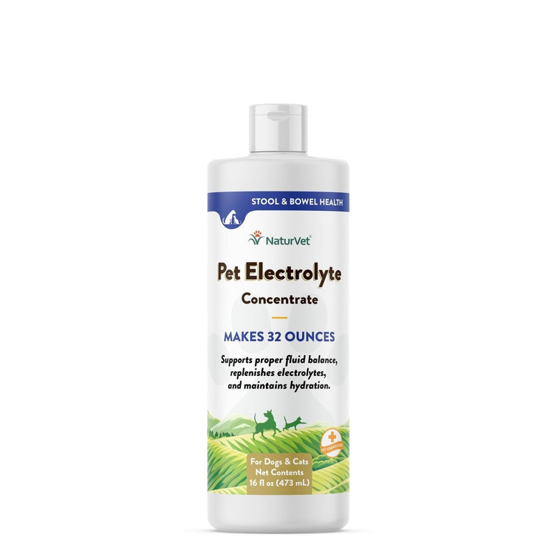 NaturVet Pet Electrolyte Concentrate for Dogs and Cats - 16 oz Liquid Concentrate - Made in The USA with Globally Source Ingredients - dog supplement - 797801070027