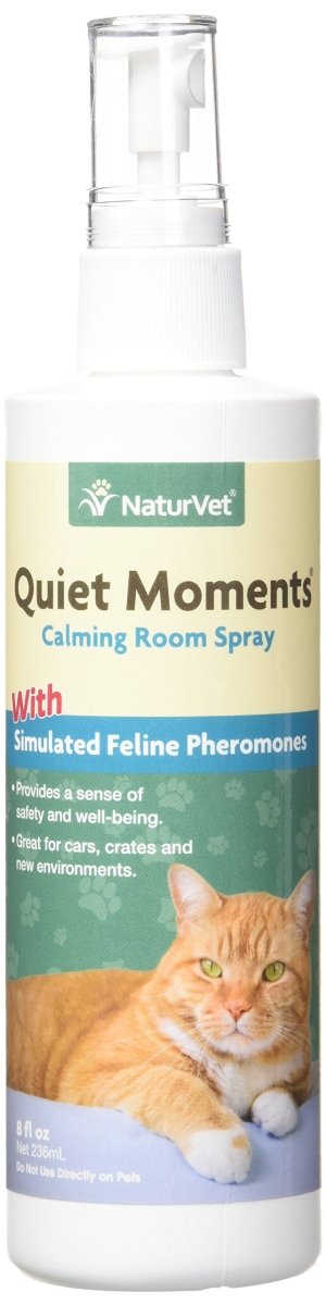 NaturVet Quiet Moments Herbal Calming Spray, 8 Ounce - Feline - 797801035750