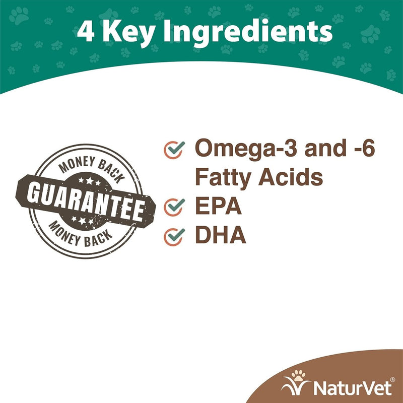 NaturVet Salmon Oil Skin & Coat Plus Omegas for Dogs & Cats - Supports Healthy Skin & Glossy Coat - Omega - 3 & 6 Fatty Acids - 17 oz Oil - dog supplement - 797801036122