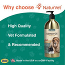 NaturVet Salmon Oil Skin & Coat Plus Omegas for Dogs & Cats - Supports Healthy Skin & Glossy Coat - Omega - 3 & 6 Fatty Acids - 17 oz Oil - dog supplement - 797801036122