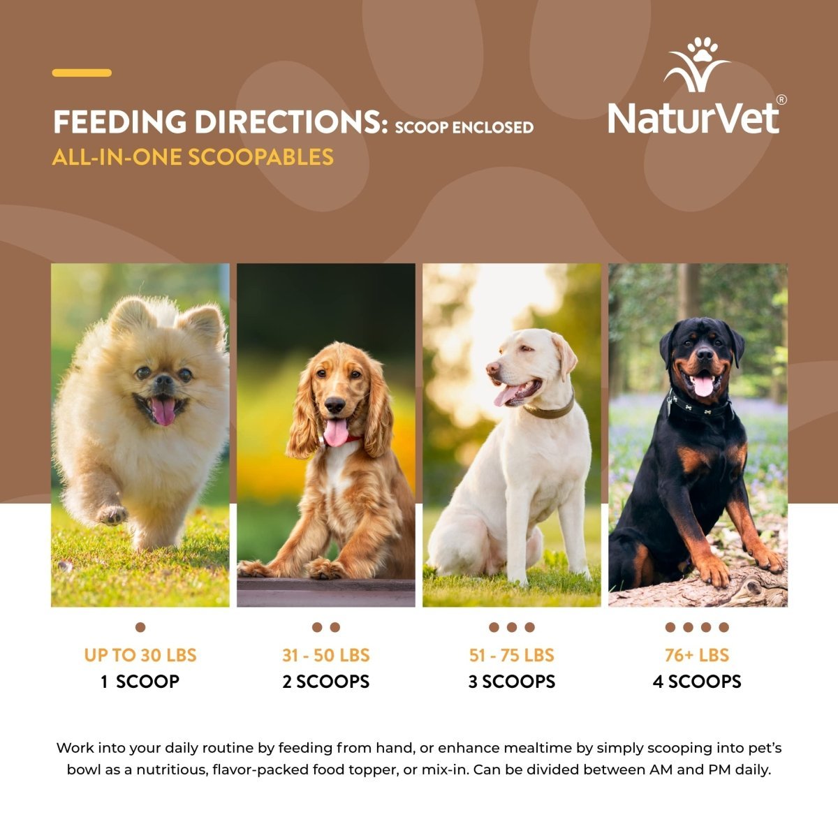 NaturVet Scoopables All - in - One Multivitamin for Dogs - Dog Vitamins and Supplements for Joint Support - Hickory Smoked Bacon Flavor Vitamin Supplement - 11 oz Bag