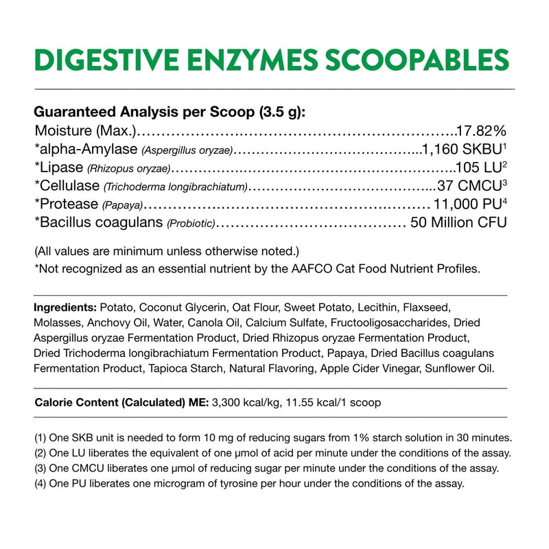 NaturVet Scoopables Cat Digestive Support - Digestive Enzymes for Cats with Probiotic - Supports Diet Change - Sensitive Stomachs & Healthy Digestive Tract - Salmon Flavored - 5.5oz Bag - dog supplement - 797801605373