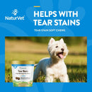 NaturVet – Tear Stain Plus Lutein – Eliminates Unsightly Tear Stains – Enhanced with Cranberry Extract, Marshmallow Root & Oregon Grape Root – for Dogs & Cats – 70 Soft Chews