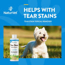 NaturVet – Tear Stain Topical Remover Plus Aloe – 4 oz | Eliminates Unsightly Tear & Saliva Stains | Gentle, Water - Based Formula | for Dogs & Cats