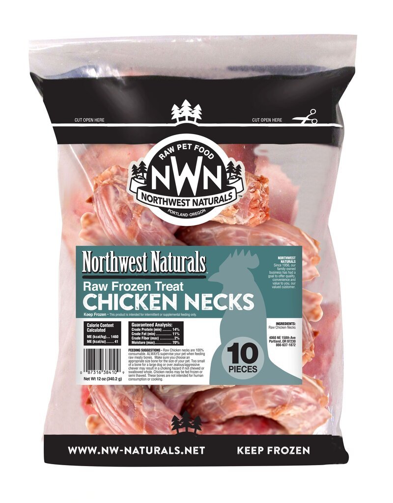 Northwest naturals raw frozen chicken necks 10ct