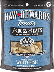 Northwest naturals raw rewards dog & cat treats freeze dried white fish 2.5oz