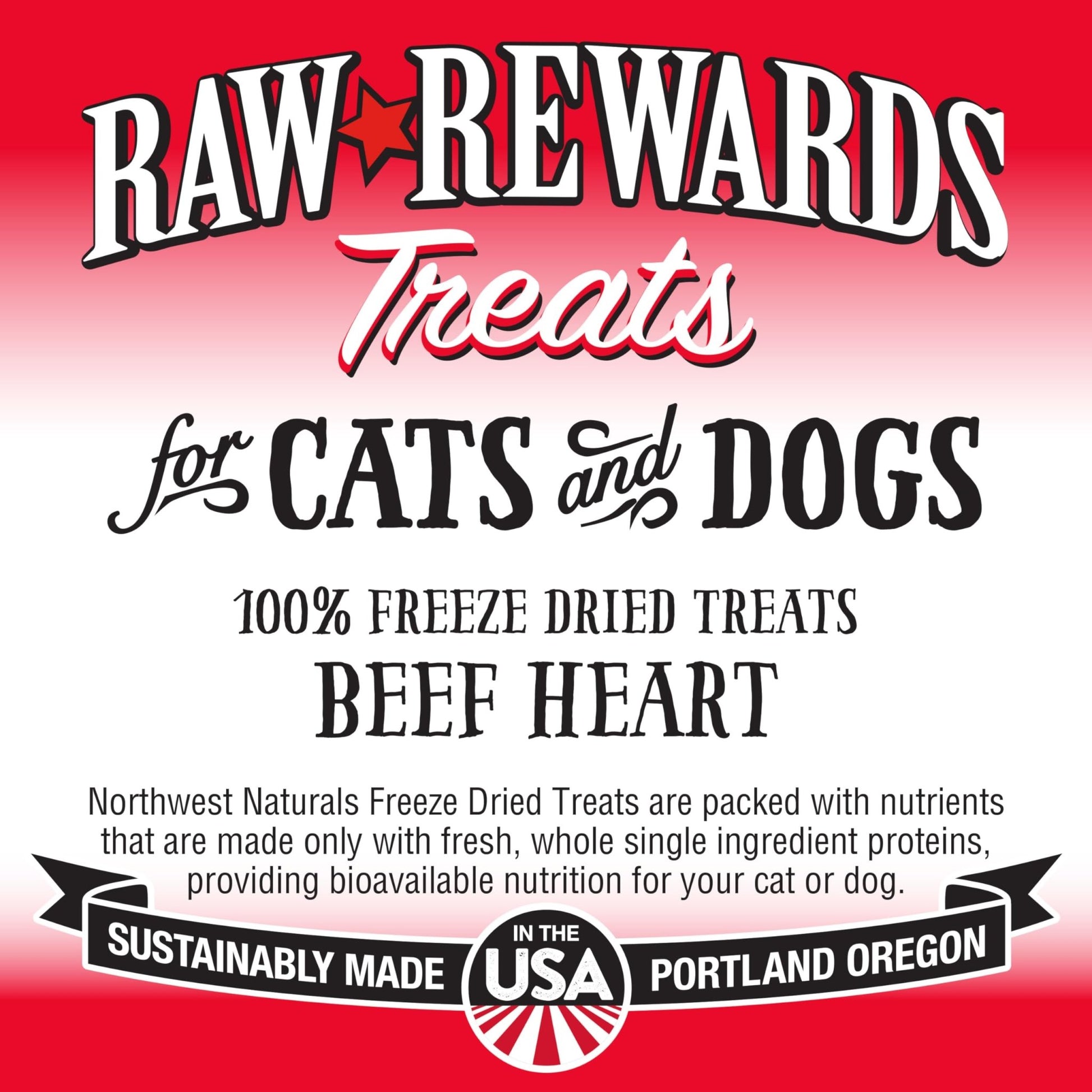 Northwest Naturals Raw Rewards Freeze - Dried Beef Heart Treats - 3 oz
