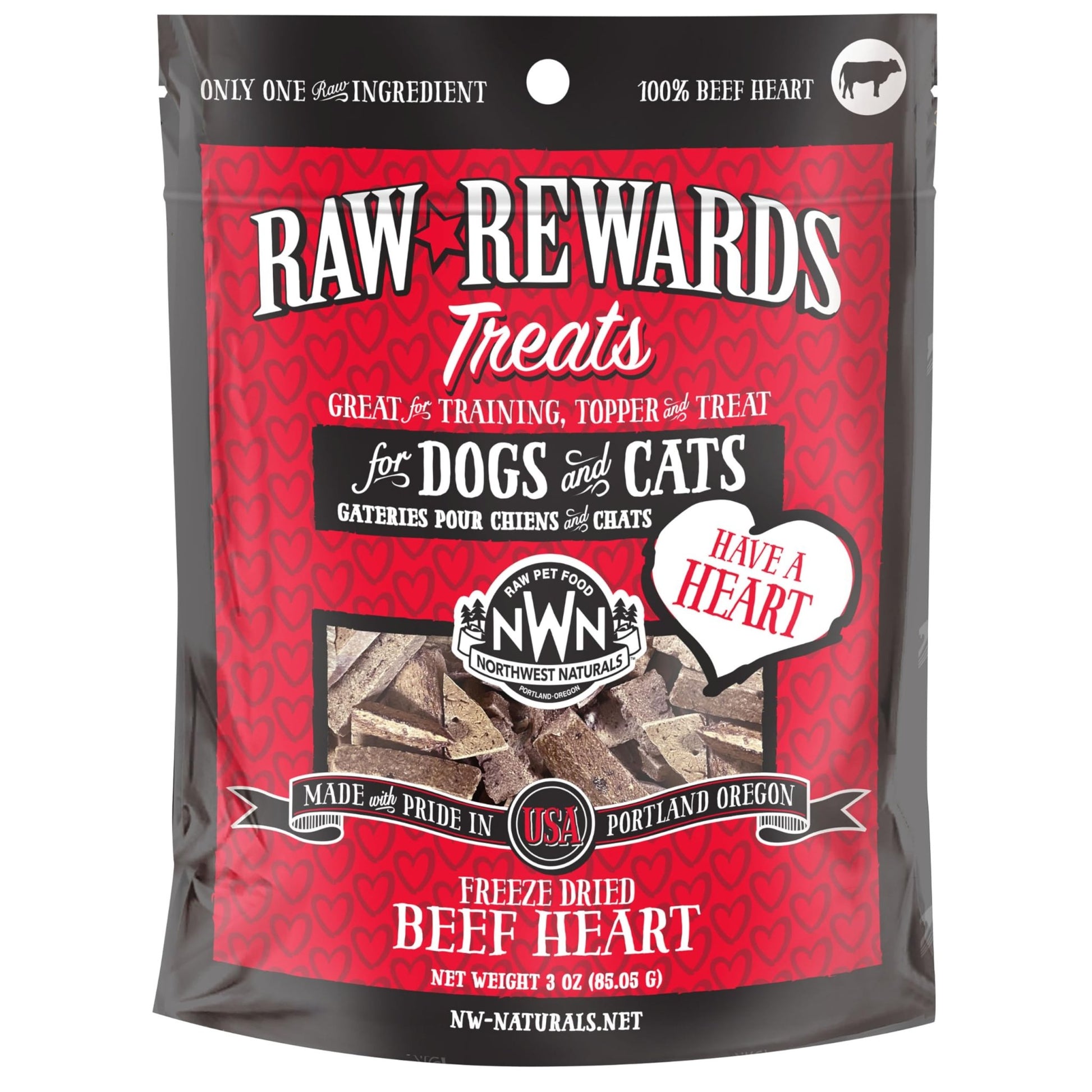 Northwest Naturals Raw Rewards Freeze - Dried Beef Heart Treats - 3 oz