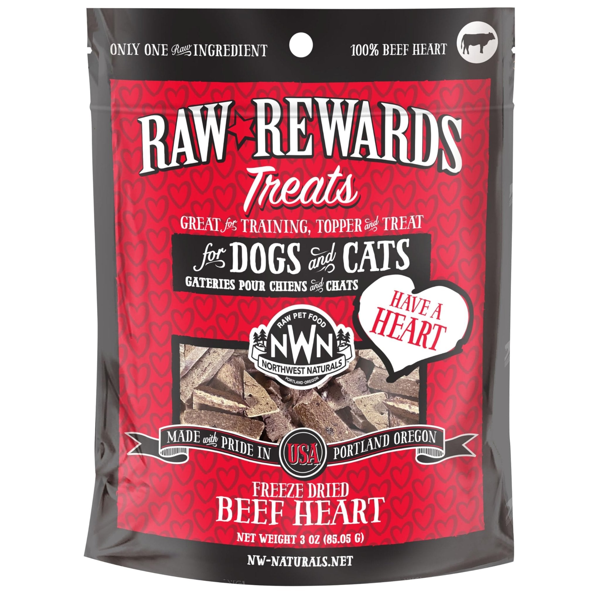 Northwest Naturals Raw Rewards Freeze - Dried Beef Heart Treats - 3 oz
