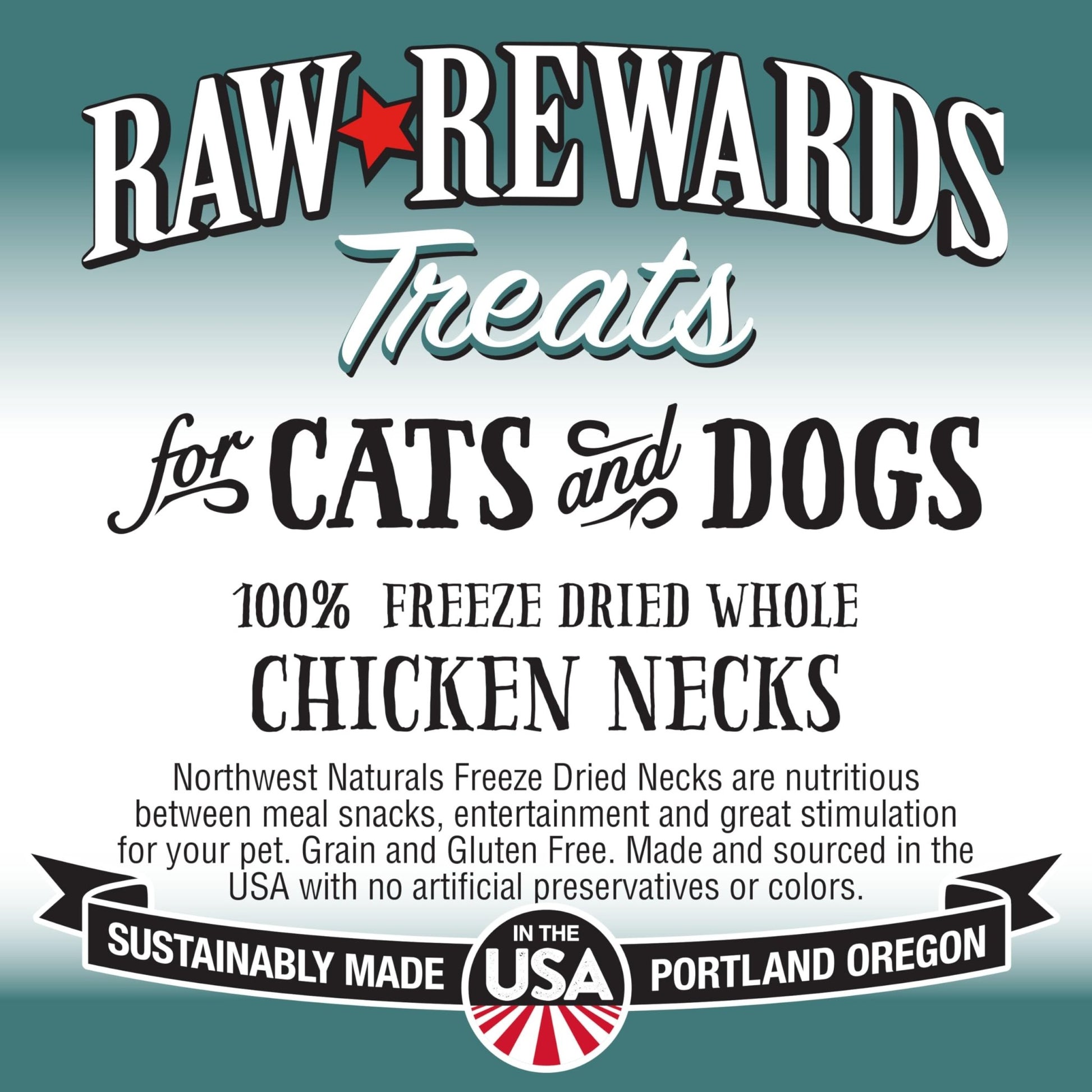 Northwest Naturals Raw Rewards Freeze - Dried Chicken Neck Treats For Dogs And Cats - Whole Neck - Healthy, 1 Ingredient, Human Grade Pet Food, All Natural - 4 Oz